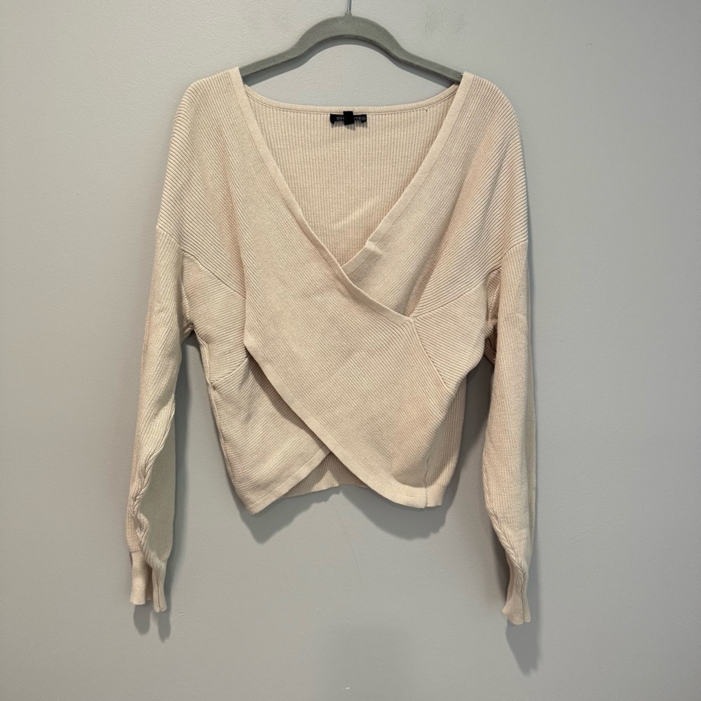 Dynamite Tan Cross Over Sweater
